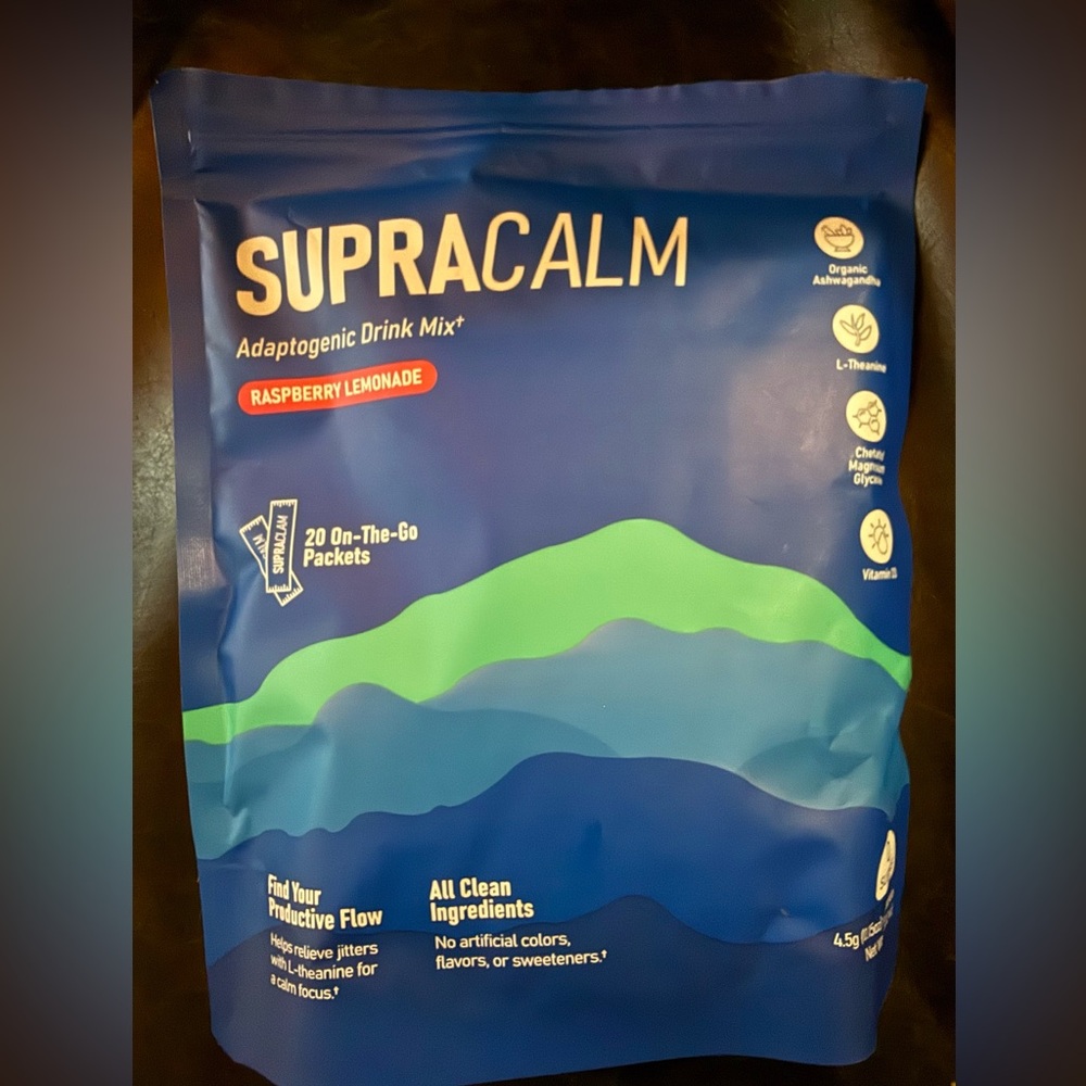 New 20 pack SupraCalm Raspberry Lemonade Drink Mix Zero Sugar
